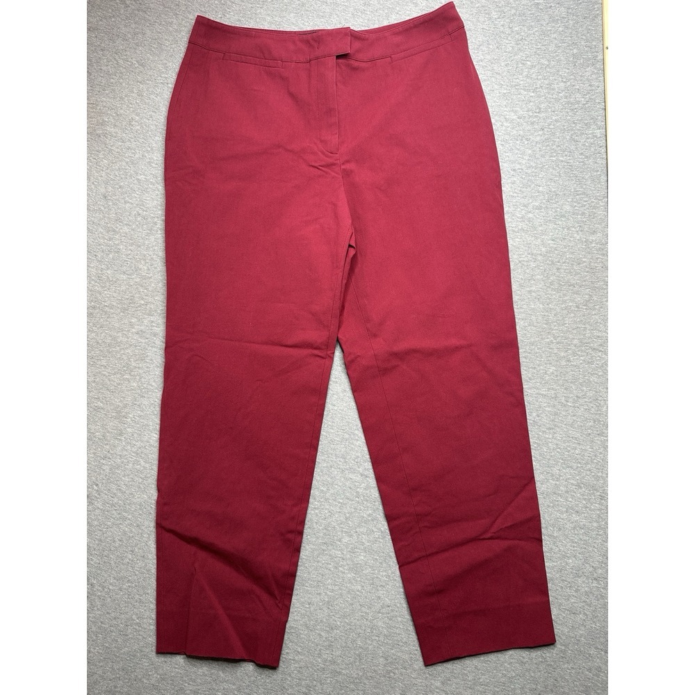 Piazza Sempione Women's Pants IT 48 US 12 Red Ponte knit Brigitte Stretch